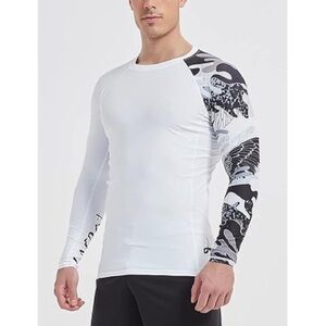 LAFROI Long Sleeve Baselayer Skins Performance Fit Compression Rash Guard-Men XL